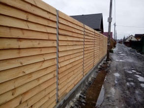 Деревянный забор елочка 150 метров фото в Ворсме