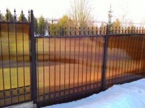 Сварные заборы с поликарбонатом 300 метров фото под ключ с установкой